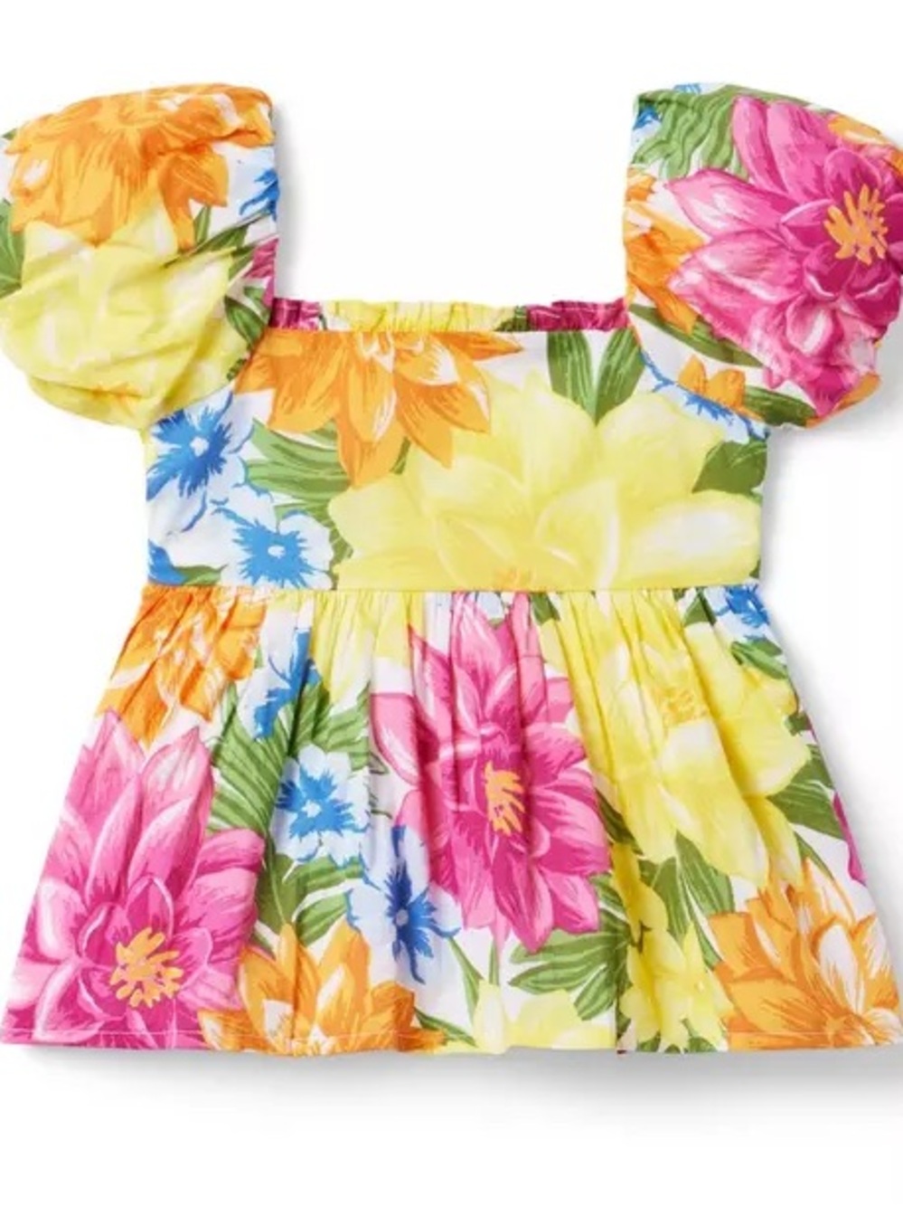 Janie and Jack Floral Bubble Sleeve Top 2T